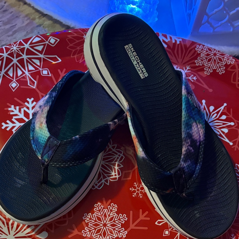Skechers Kids' Blue and Pink Flip Flops - Picture 4 of 9